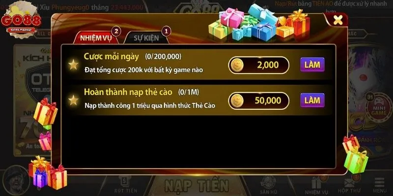 Nhiều ưu đãi hấp dẫn có tại cổng game Go88